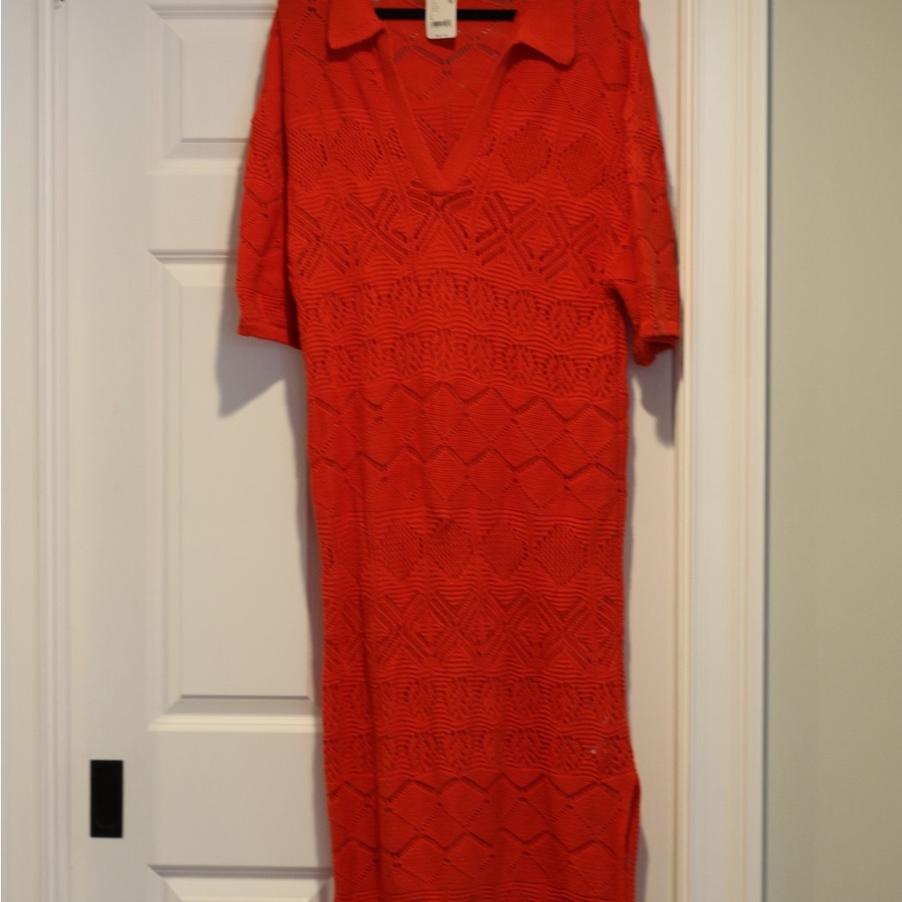 Free People Beach crochet dress NWT flame L